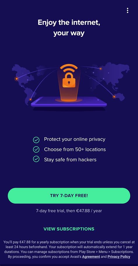 avast secureline vpn voucher code for android free
